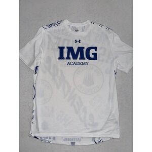Under Armour IMG Academy Shirt Mens M Team Issued Warm Up White Blue RARE